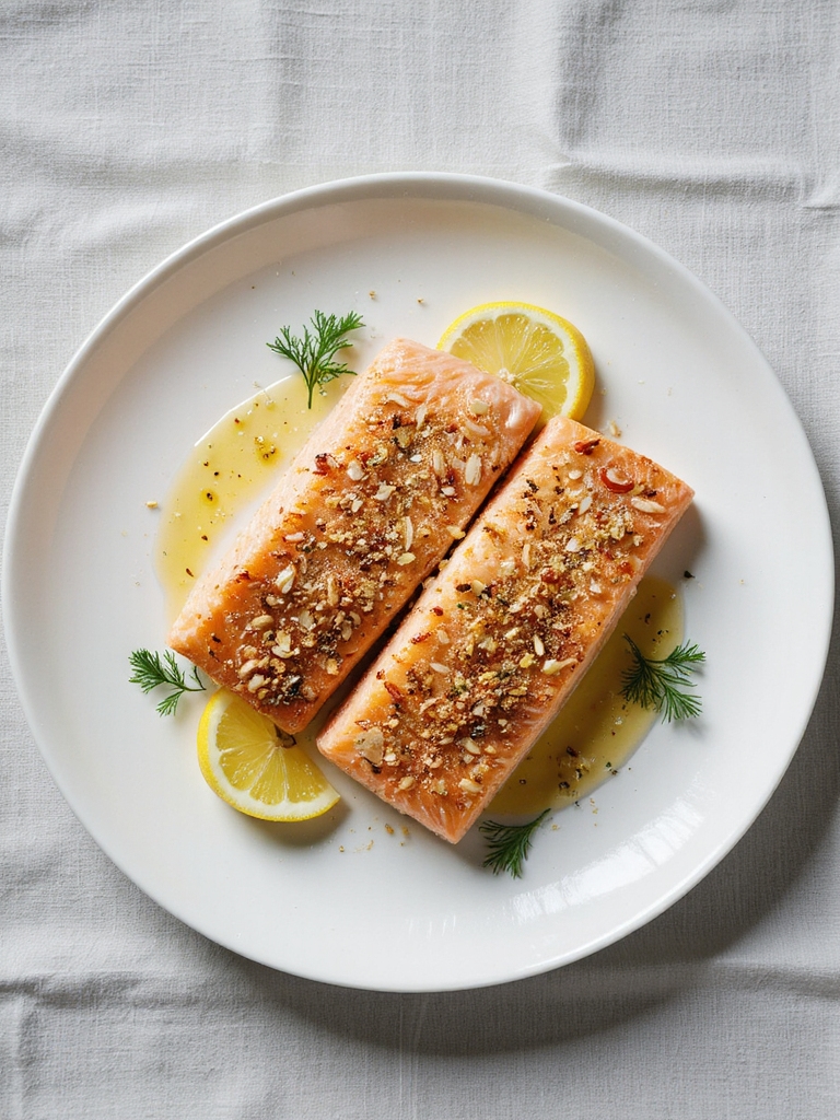 almond crusted keto salmon dish
