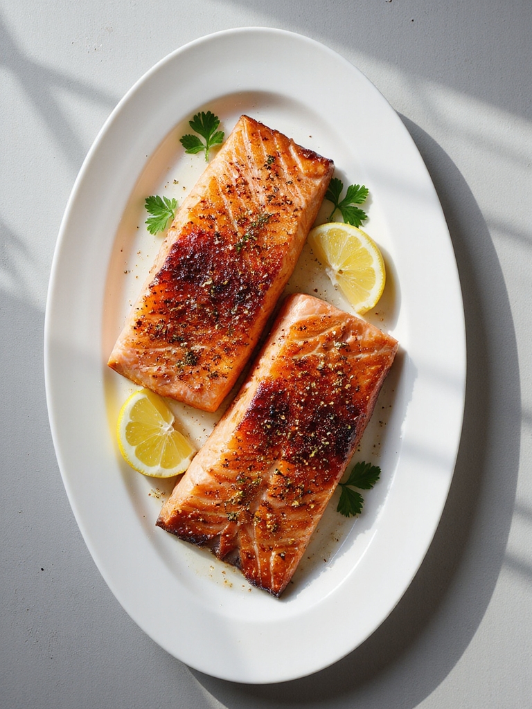 bbq flavored air fried salmon