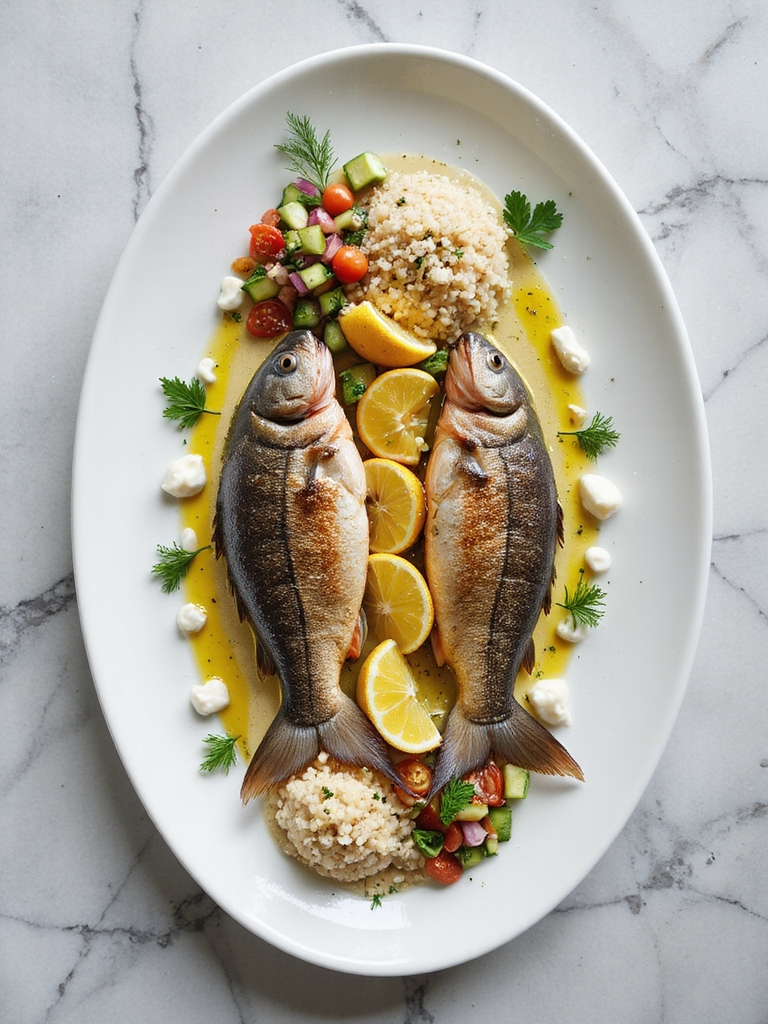 beautiful mediterranean fish presentation