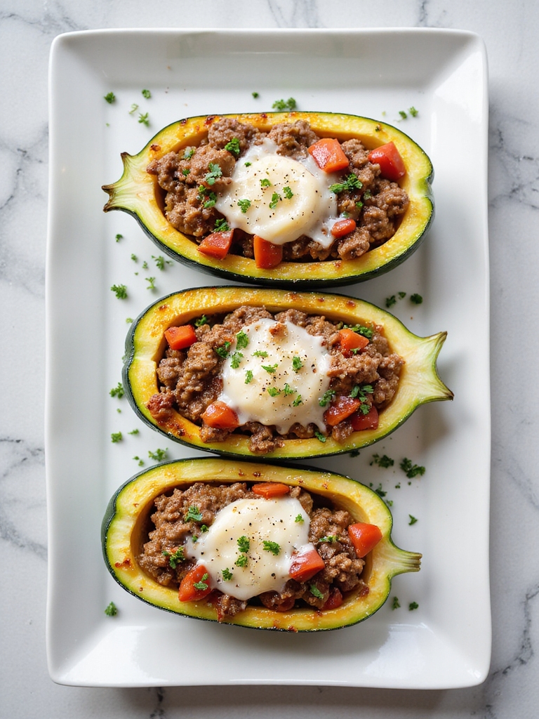beef filled zucchini boat recipe