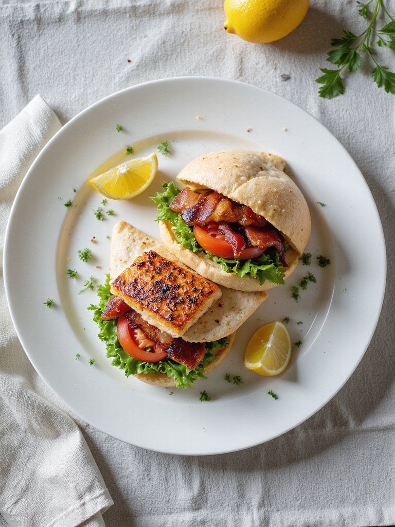 blackened salmon blt wraps