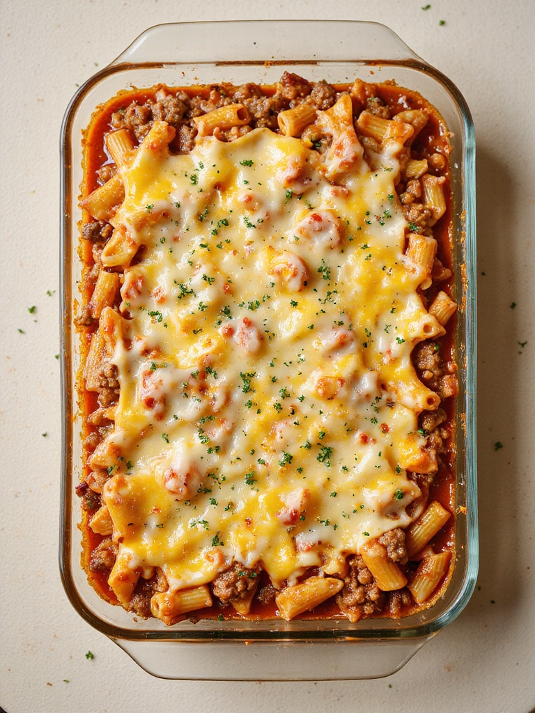 cheesy beef pasta bake recipe