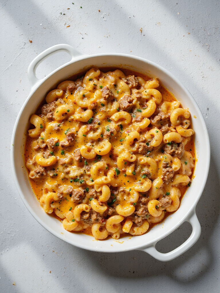cheesy beef pasta delight