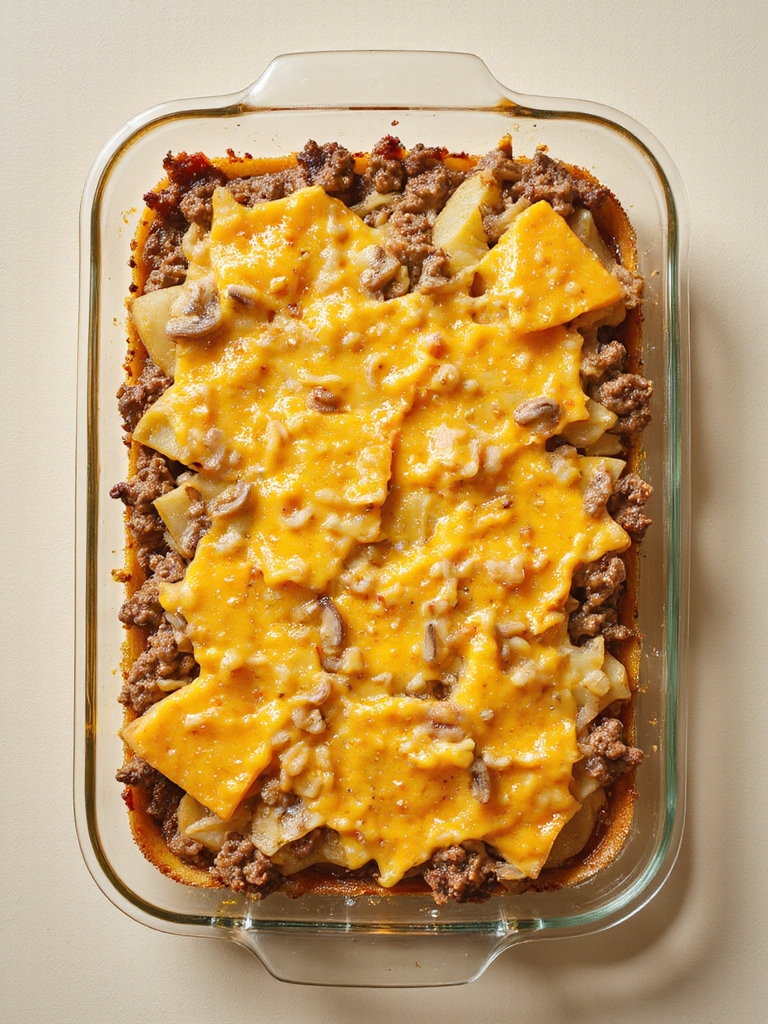 cheesy beef potato bake