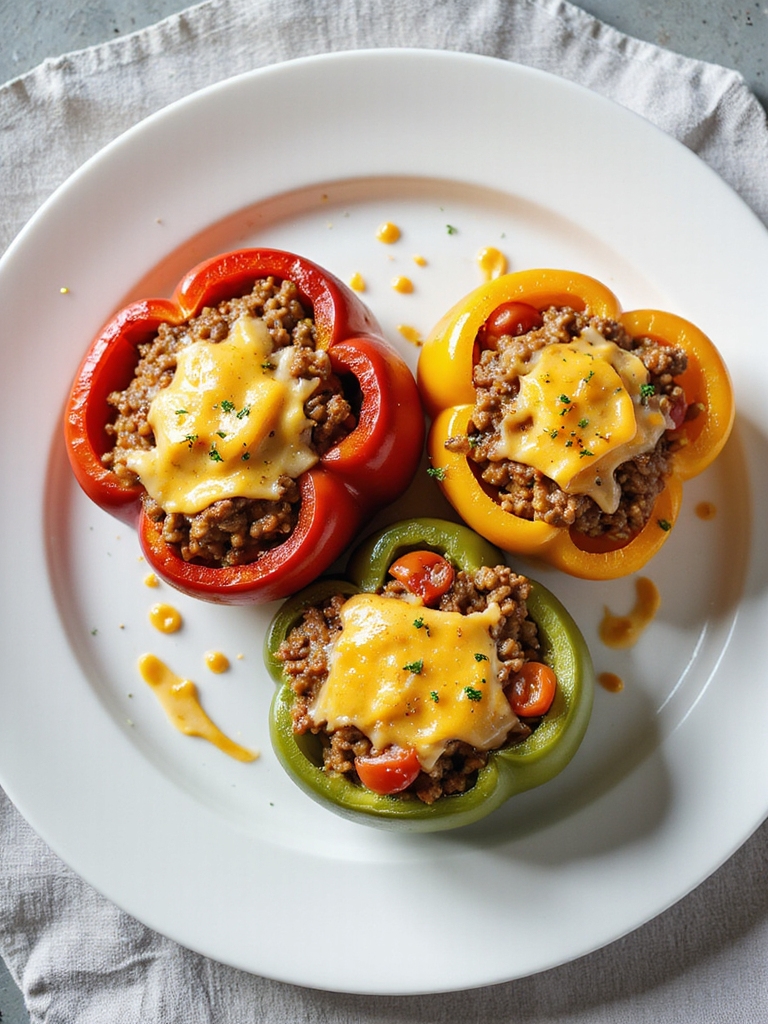 cheesy beef stuffed bell peppers
