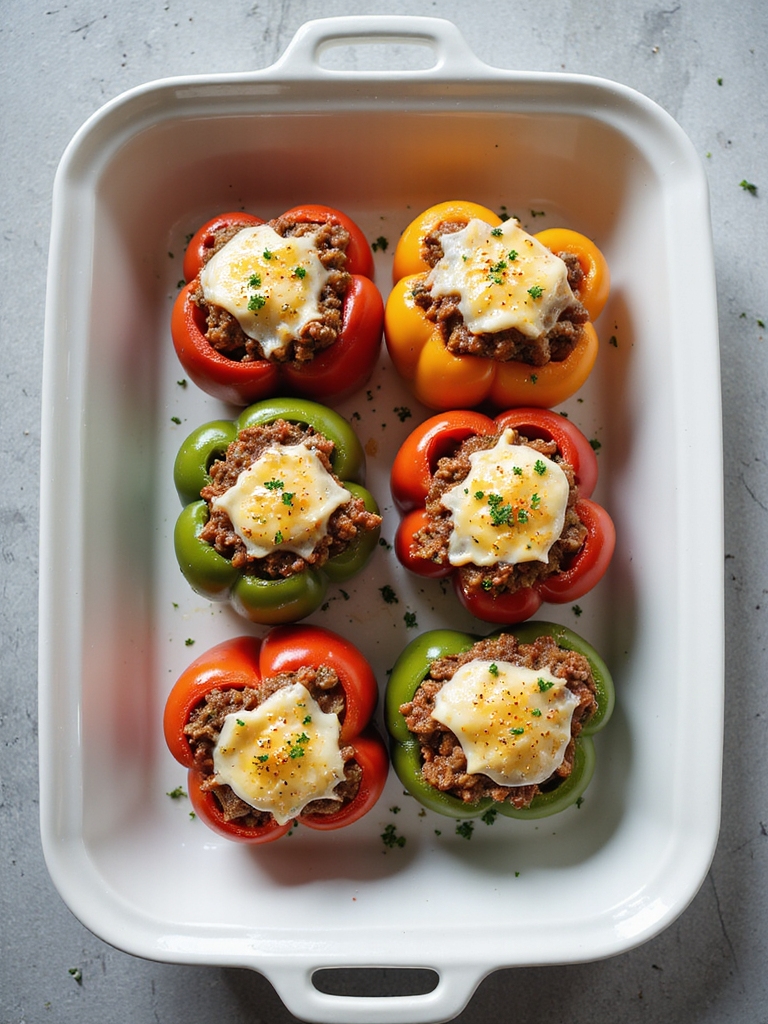 cheesy beef stuffed peppers