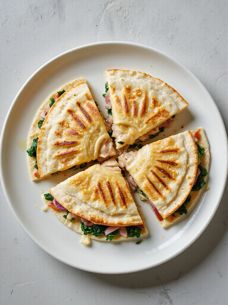 cheesy tuna spinach quesadilla