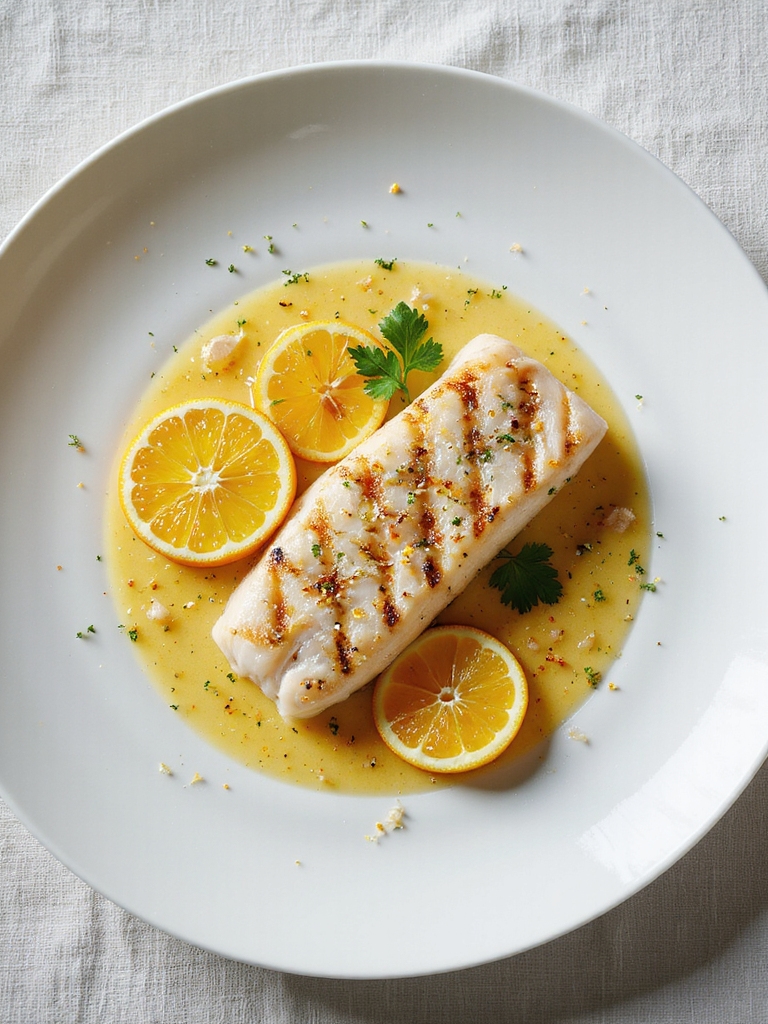 citrus butter grilled sea bass