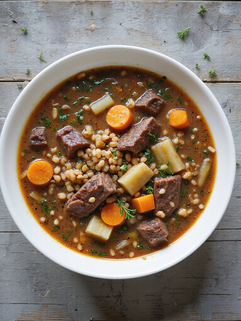 comforting beef barley soup