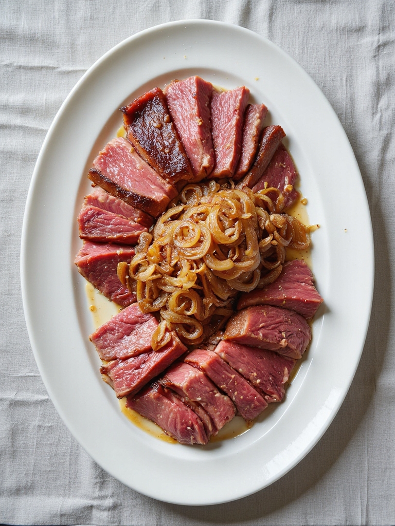 corned beef with caramelized onions