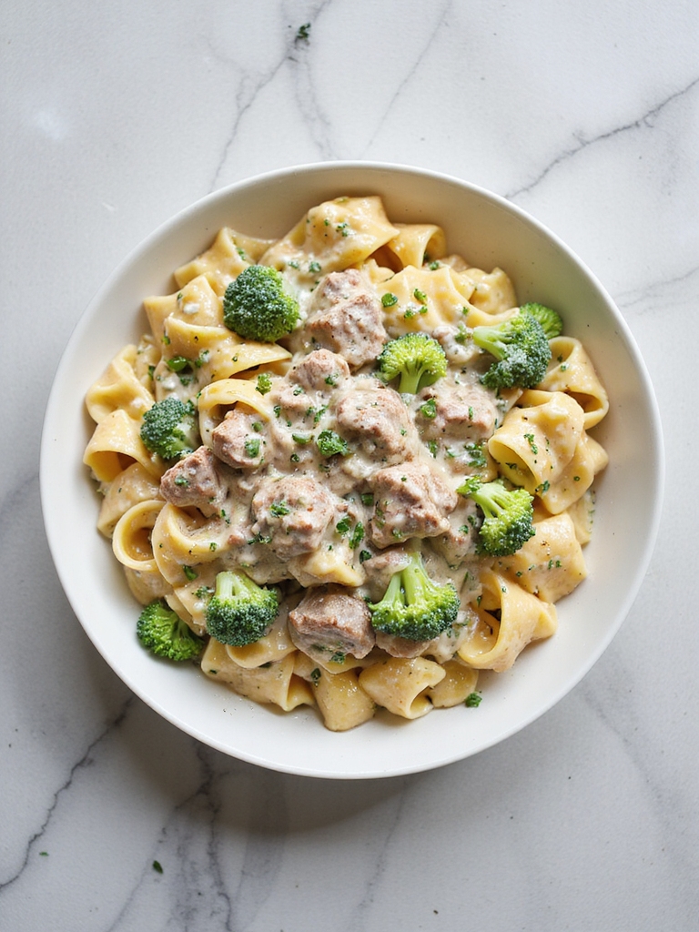 creamy beef and broccoli