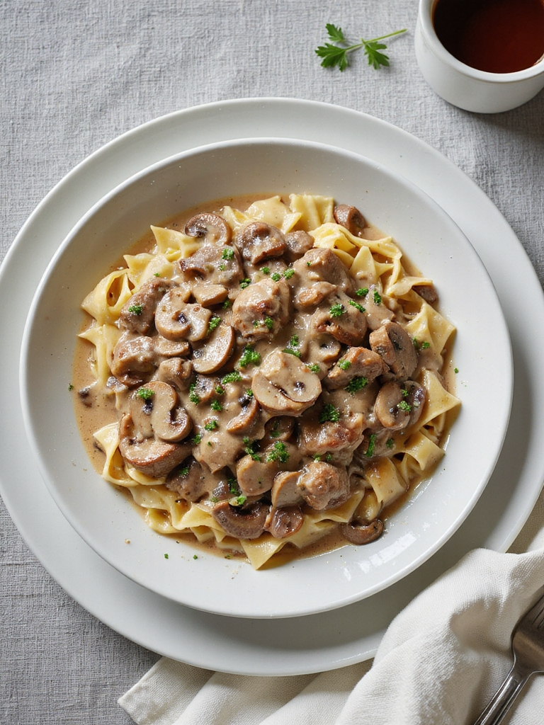 creamy beef mushroom dish