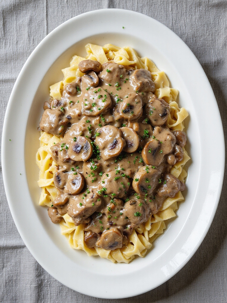 creamy beef mushroom dish