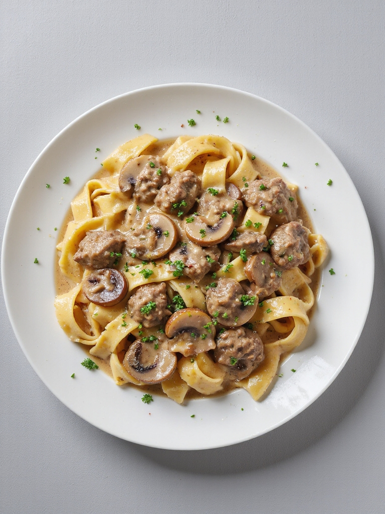 creamy beef noodle dish