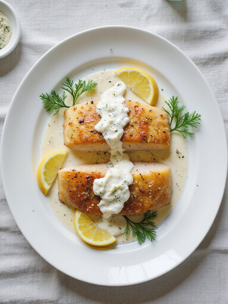 creamy horseradish grouper dish