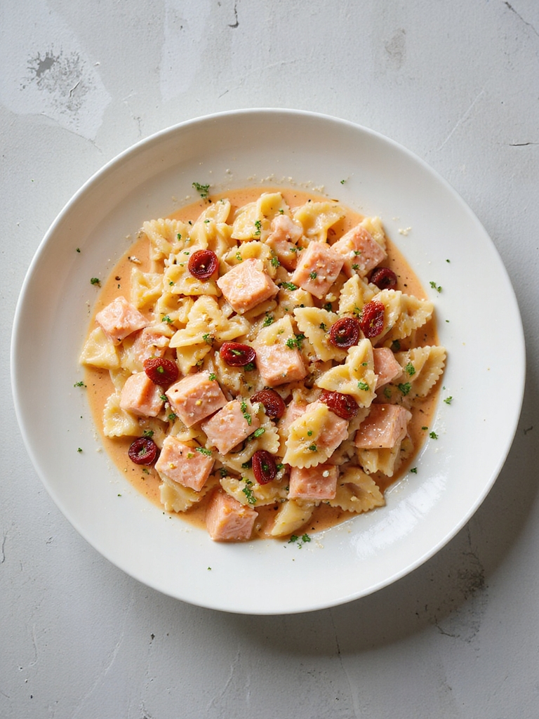 creamy salmon farfalle pasta