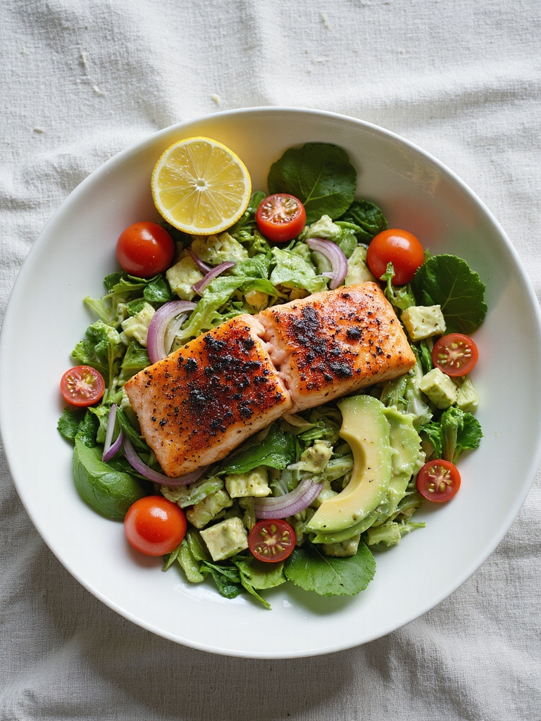 creamy spicy salmon salad
