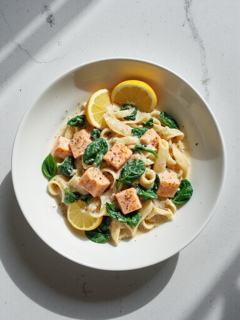 creamy spinach salmon pasta