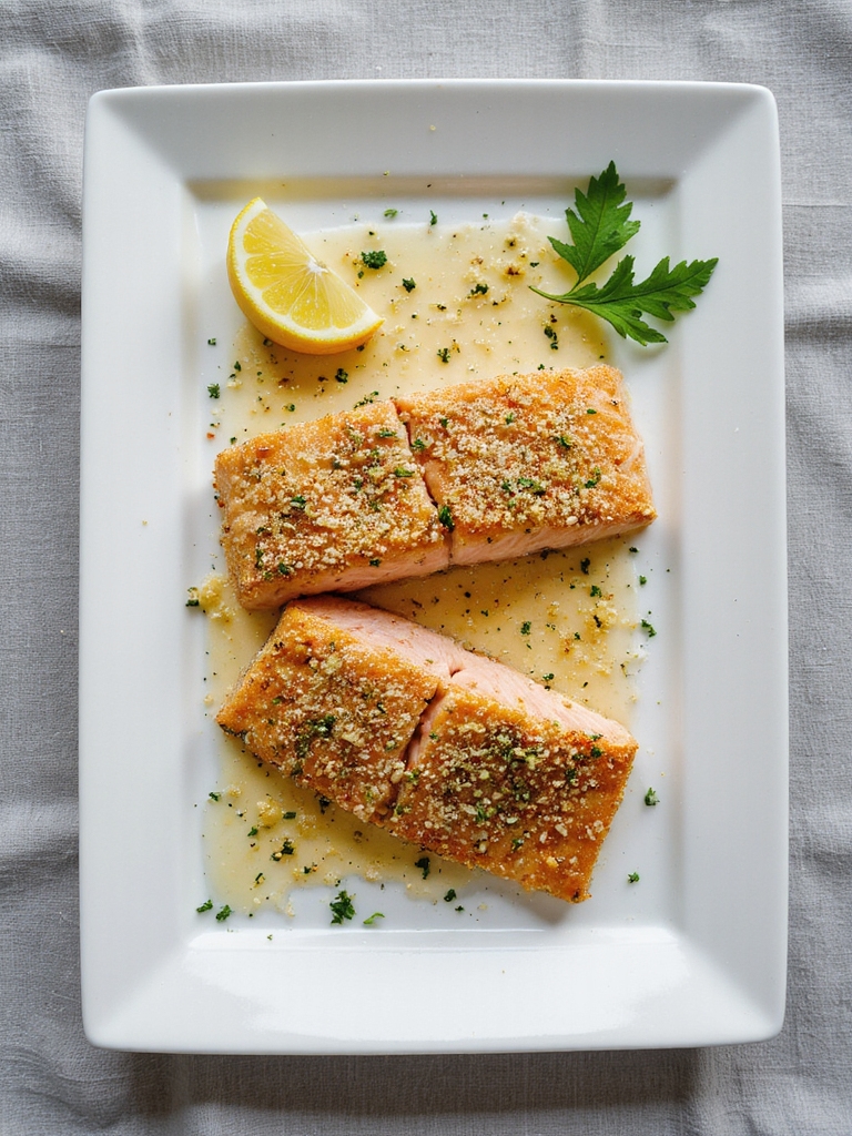 crispy garlic parmesan fried salmon