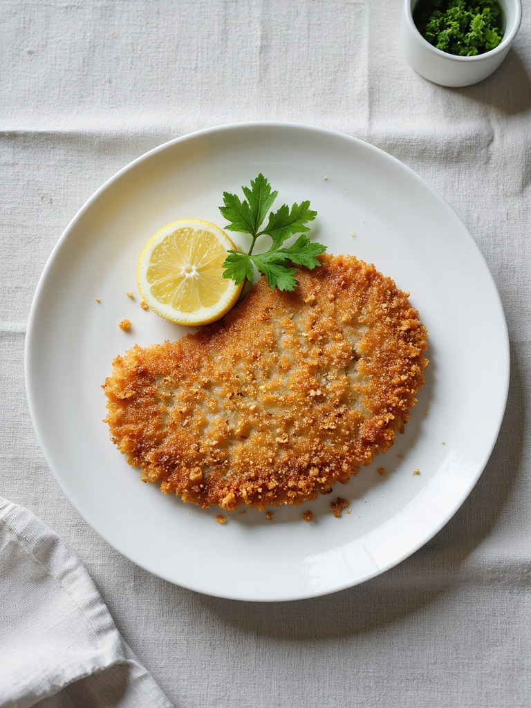 crispy golden beef schnitzel