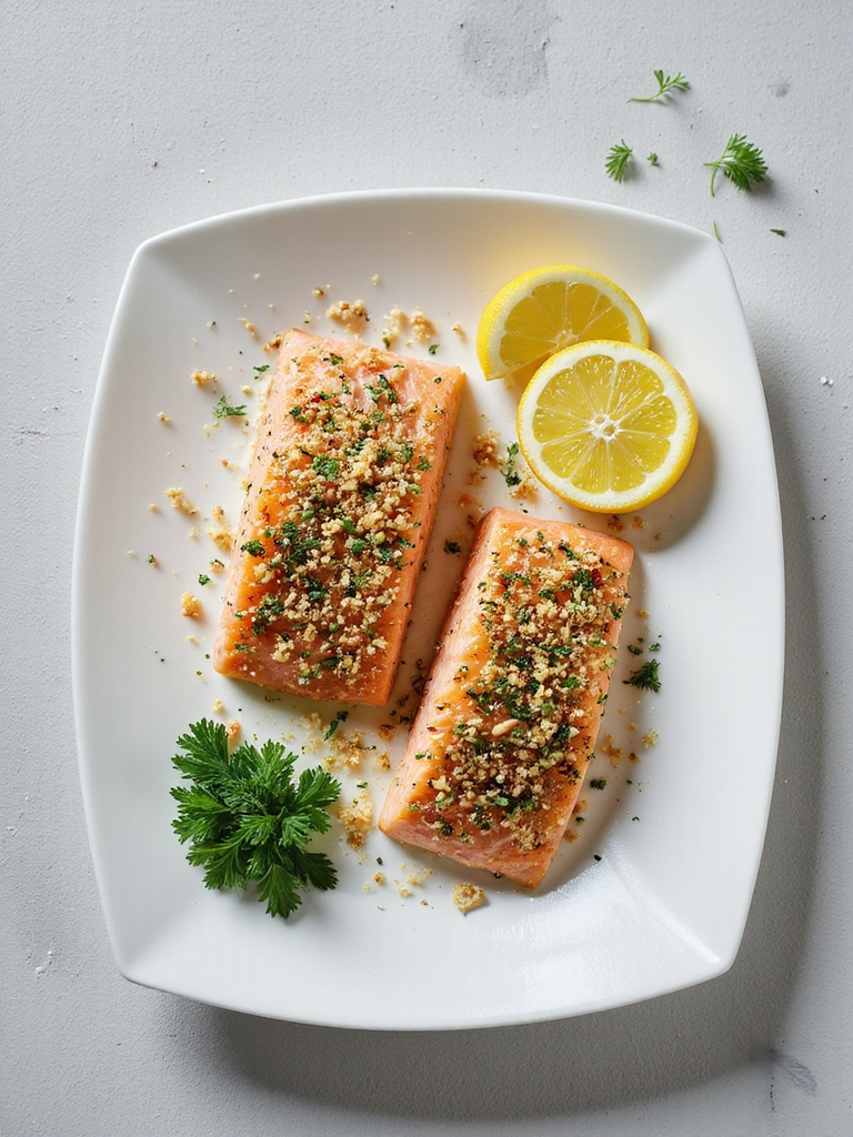 crispy herb crusted fried salmon