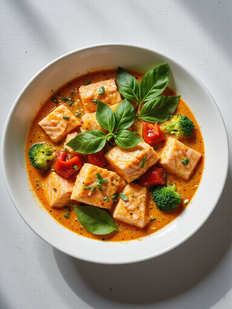 delectable thai salmon curry