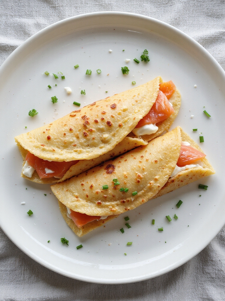 delicate smoked salmon crepes