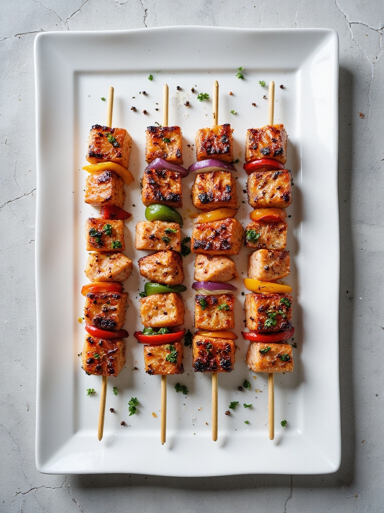 delicious grilled salmon skewers