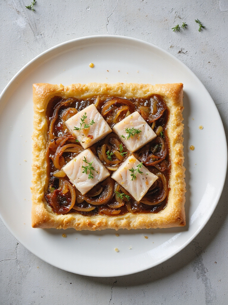 elegant onion sole tart