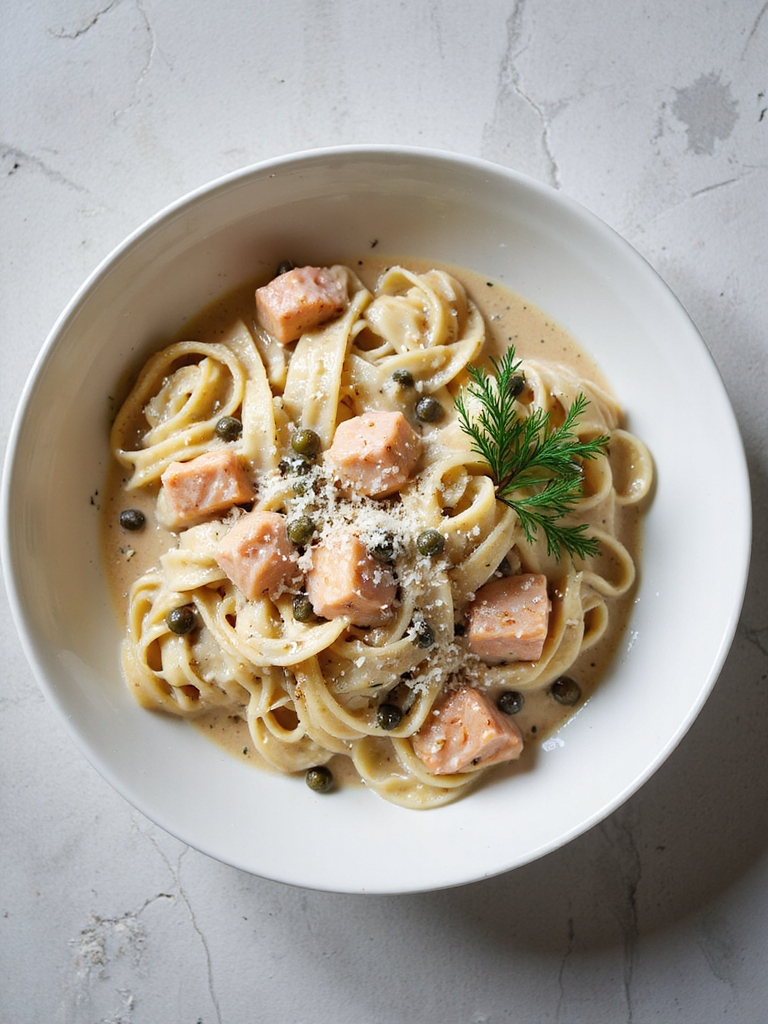 elegant salmon pasta dish