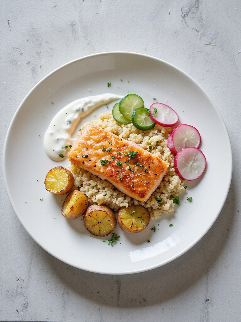 elevate salmon with garnishes