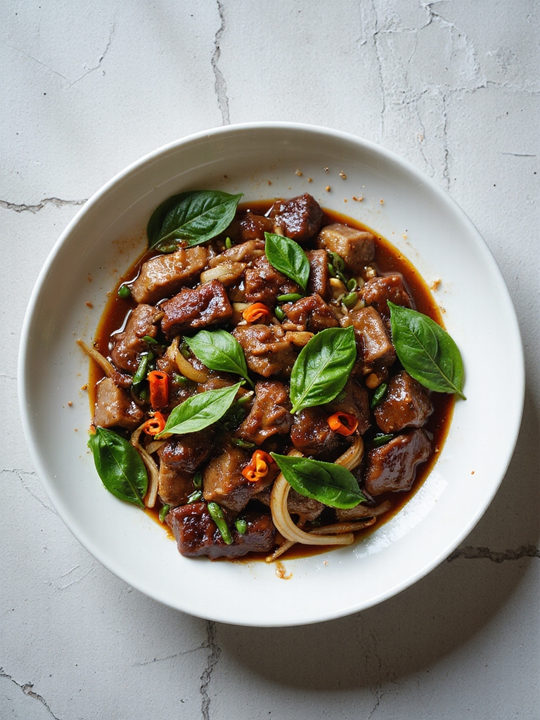 flavorful thai basil stir fry