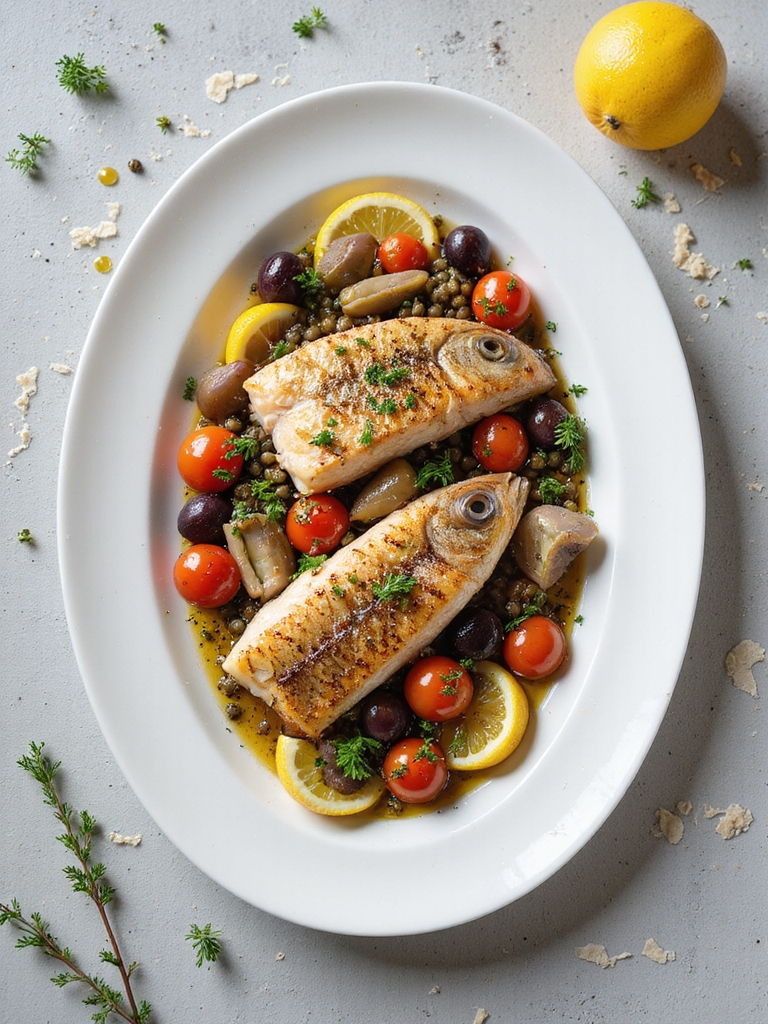 fresh mediterranean fish preparation