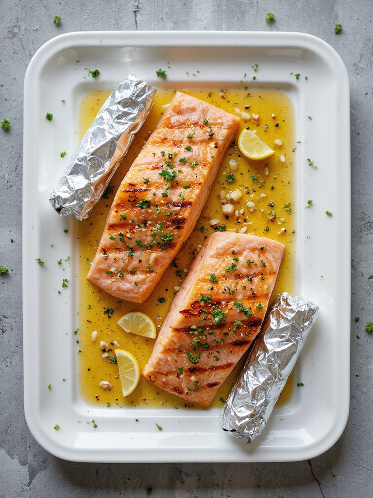 garlic butter grilled salmon