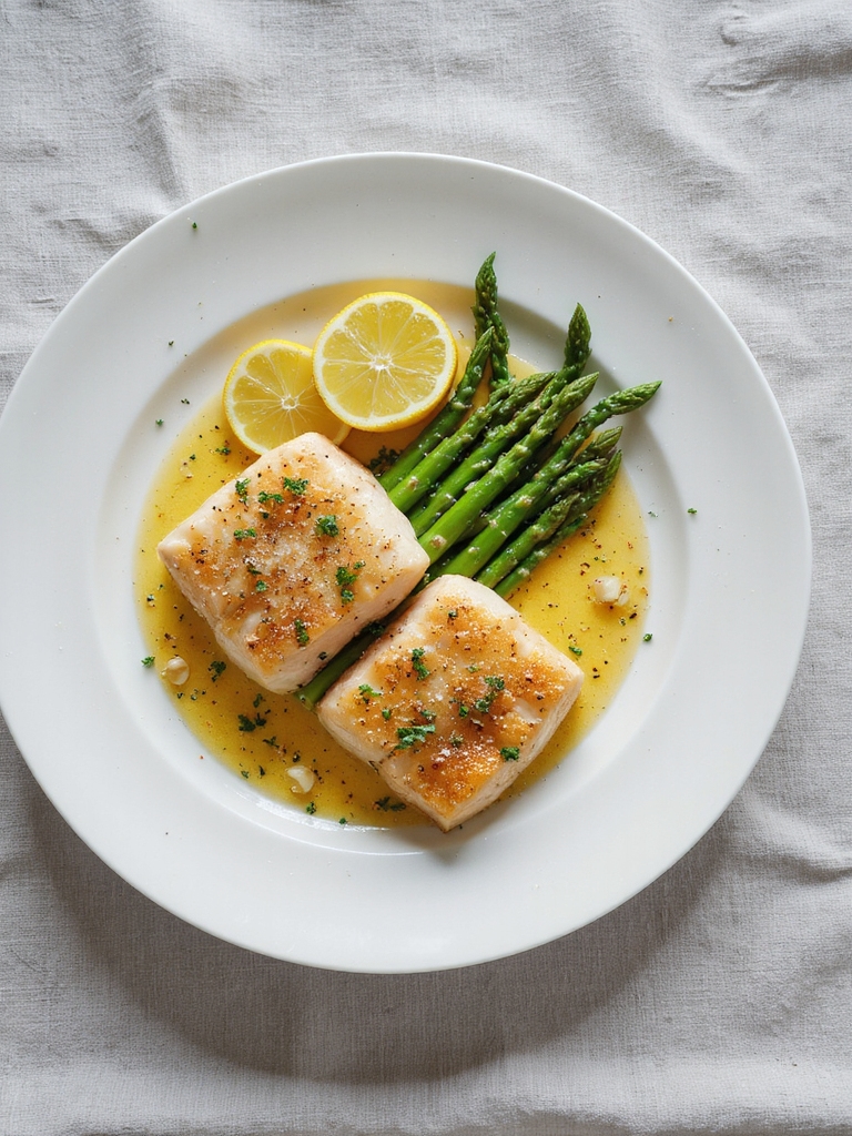 garlic butter pollock dish