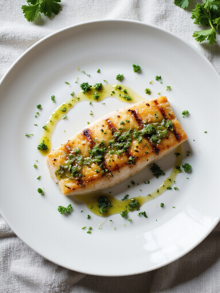 grilled fish with chimichurri sauce