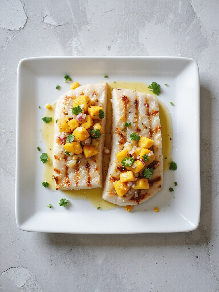 grilled fish with mango salsa