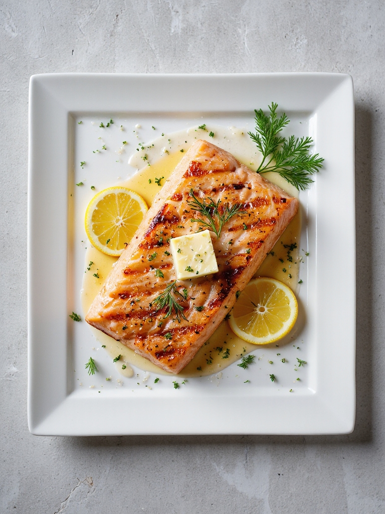 grilled salmon with herb butter