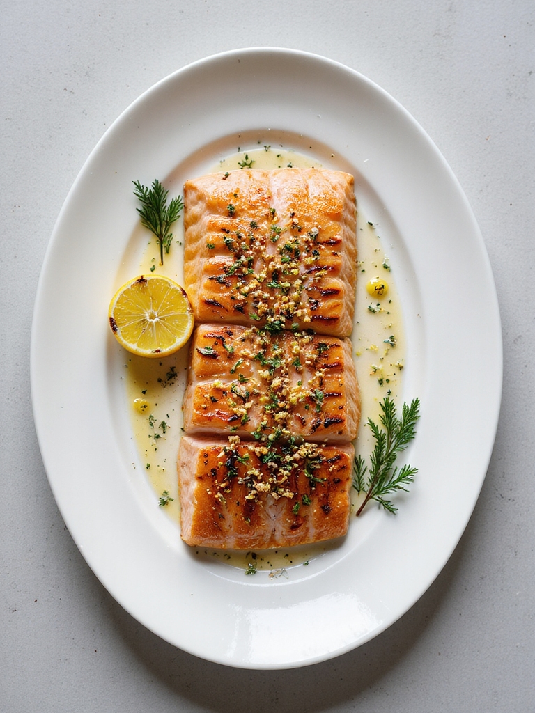 grilled salmon with herbs