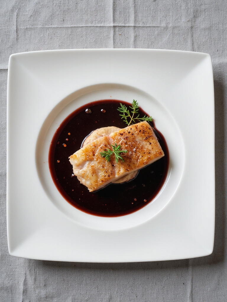 grouper steak in wine reduction