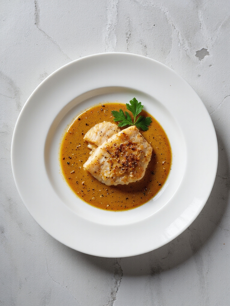 grouper with peppercorn sauce
