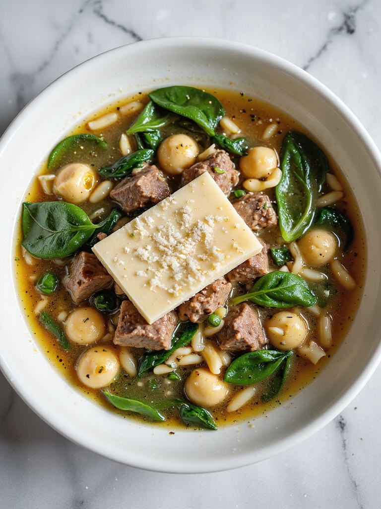 hearty beef and spinach soup