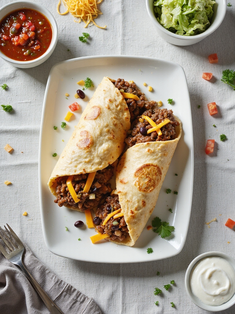 hearty beef bean burritos