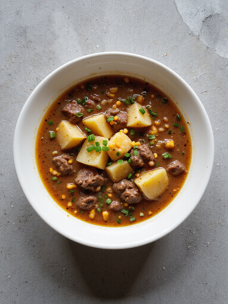 hearty cheddar beef soup