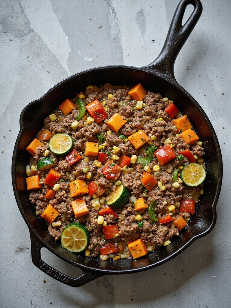 hearty one pan beef skillet