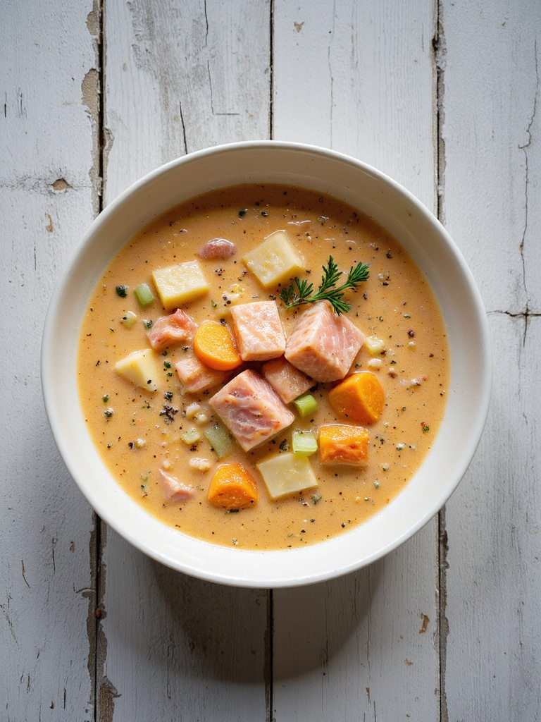 hearty smoked salmon chowder