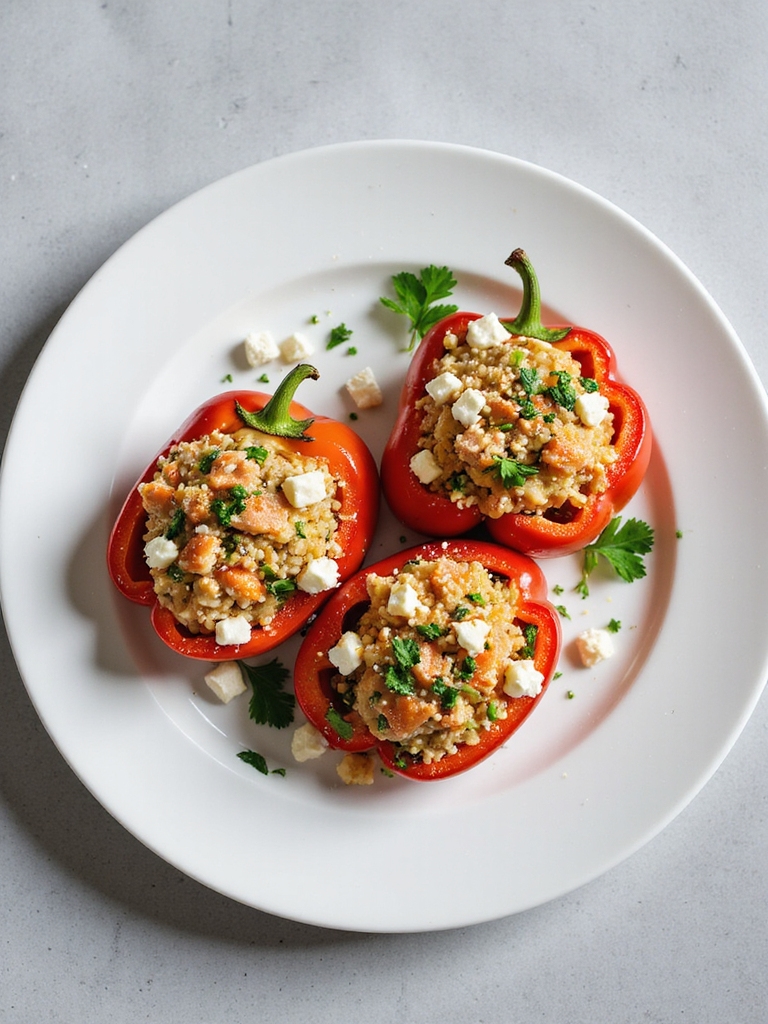 herbed salmon stuffed peppers