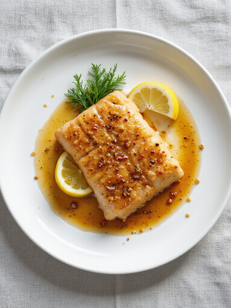 honey mustard coated halibut