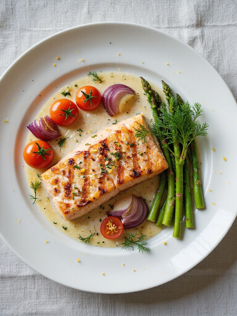 impressive salmon dish presentation