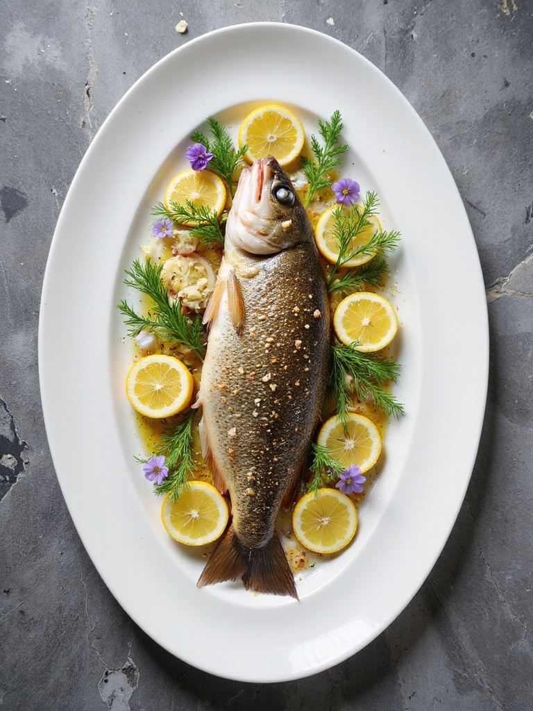 impressive whole fish plating